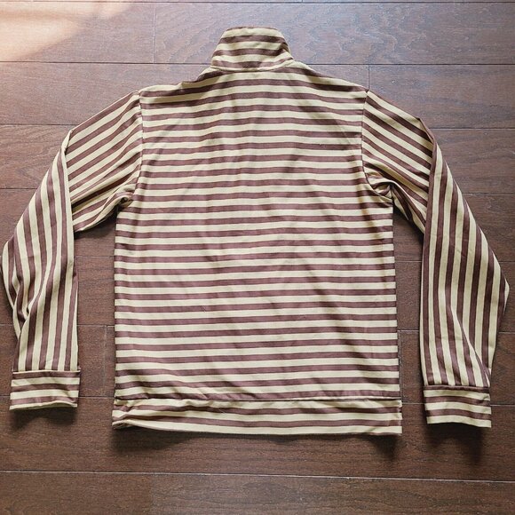 RIDE SNOWBOARDS Zip-Up Jacket with Thumb Holes, BROWN Striped, Pockets. - Picture 15 of 16